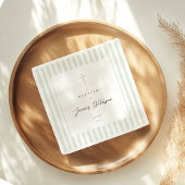 Sage Green Stripes Elegant dooppapier servet