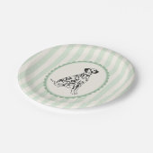 Sage Green Stripes en Zwarte Dalmatiër Papieren Bordje (Gekanteld)