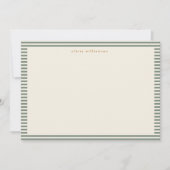  Sage Green Stripes Gepersonaliseerde Kerst Bedankkaart (Voorkant)