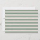  Sage Green Stripes Gepersonaliseerde Kerst Bedankkaart (Achterkant)