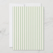 Sage Green Stripes Lucky in Love Bridal Shower Kaart (Achterkant)