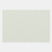 Sage Green Stripes Pattern Inpakpapier Vel (Voorkant 3)