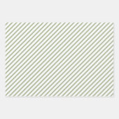 Sage Green Stripes Pattern Inpakpapier Vel (Voorkant 2)