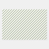 Sage Green Stripes Pattern Inpakpapier Vel (Voorkant)