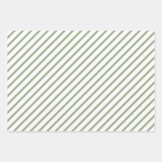 Sage Green Stripes Pattern Inpakpapier Vel (Voorkant)