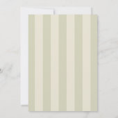 Sage Green Stripes Wedding Invitation Kaart (Achterkant)
