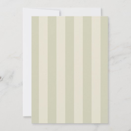 Sage Green Stripes Wedding Kaart (Achterkant)