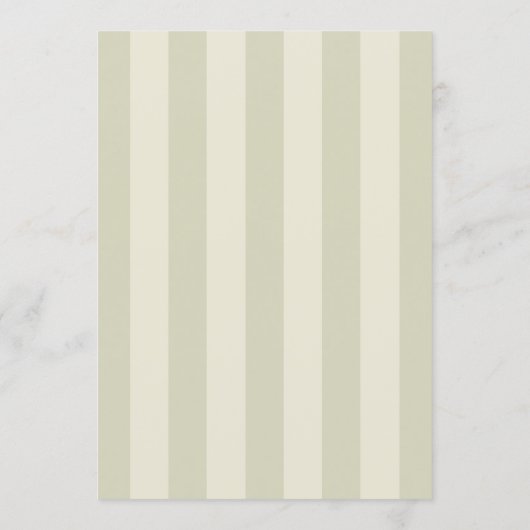 Sage Green Stripes Wedding Menu (Achterkant)