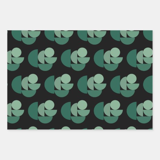 Sage Green Stylish Geometric Shaptern Pattern Inpakpapier Vel (Voorkant 2)