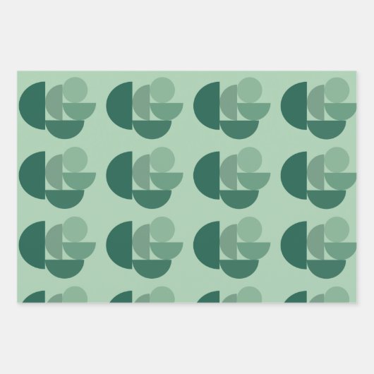 Sage Green Stylish Geometric Shaptern Pattern Inpakpapier Vel (Voorkant)