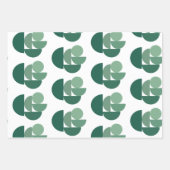 Sage Green Stylish Geometric Shaptern Pattern Inpakpapier Vel (Voorkant 3)