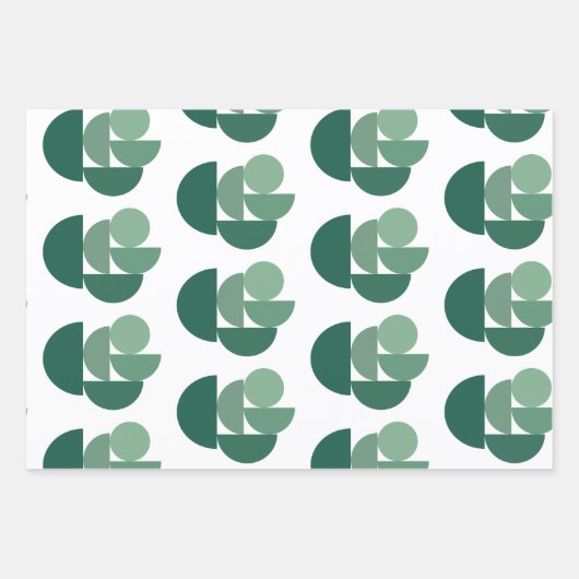 Sage Green Stylish Geometric Shaptern Pattern Inpakpapier Vel (Voorkant 3)