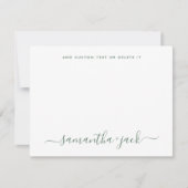 Sage Green Stylish Script Elegant minimalist Notitiekaartje (Voorkant)