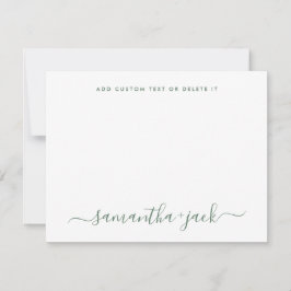 Sage Green Stylish Script Elegant minimalist Notitiekaartje