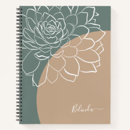 Sage Green Succulent Personalized Notitieboek