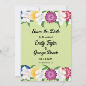 Sage Green | Summer Boho | Elegant Floral Wedding Save The Date (Voorkant)