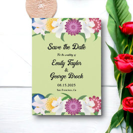Sage Green | Summer Boho | Elegant Floral Wedding Save The Date