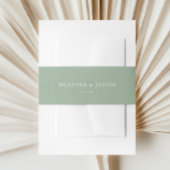 Sage Green Summer Rustic Simple Wedding Uitnodigingen Wikkel
