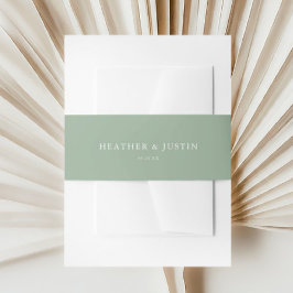 Sage Green Summer Rustic Simple Wedding Uitnodigingen Wikkel