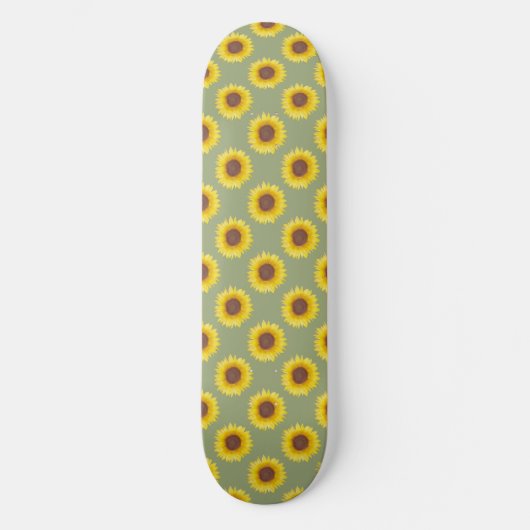 Sage Green Sunflower Persoonlijk Skateboard (Voorkant)