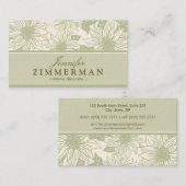 Sage Green Sunflower Visitekaartje (Voorkant / Achterkant)