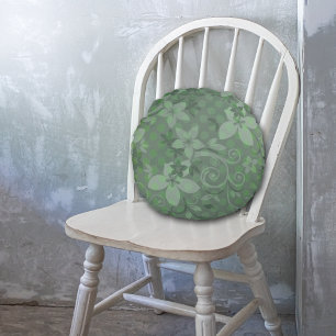Sage Green Swirl Rond Kussen