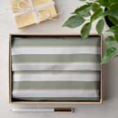 Sage Green Tan White Stripe Tissuepapier (Geschenk)