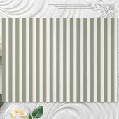 Sage Green Tan White Stripe Tissuepapier