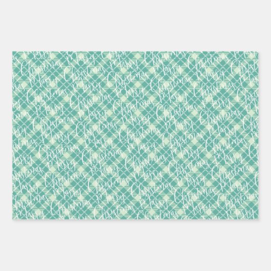 Sage Green tartan plaid Inpakpapier Vel (Voorkant 2)