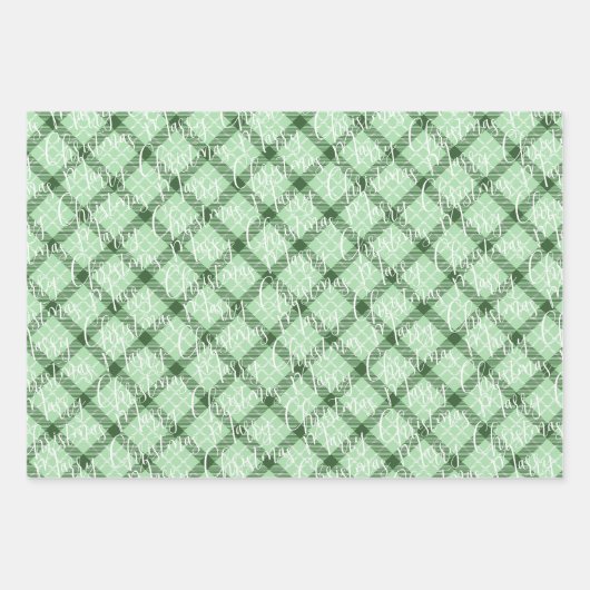 Sage Green tartan plaid Inpakpapier Vel (Voorkant)