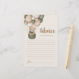 Sage Green Teddy Bear Advies voor Mam To Be kaart