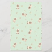 Sage Green Teddy Bear Baby shower Bingo Flyer (Achterkant)