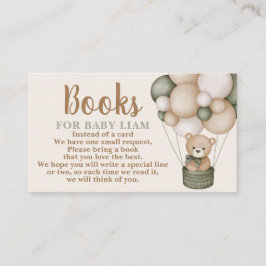 Sage Green Teddy Bear Boeken voor Baby Kaart aanvr