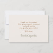 Sage Green Teddy Bear dank u Notitiekaartje (Achterkant)