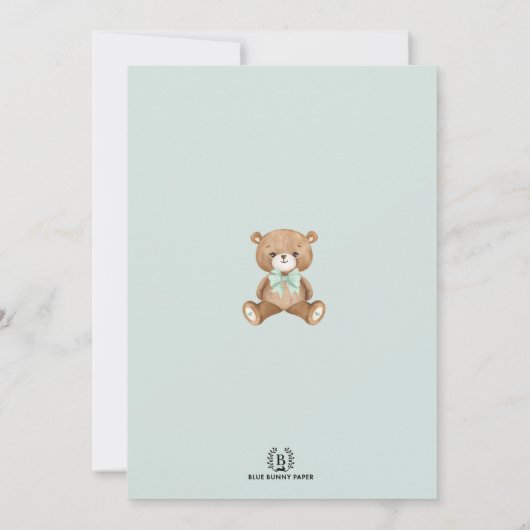 Sage Green Teddy Bear, we kunnen de douche snel af Kaart (Achterkant)