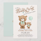 Sage Green Teddy Bear, we kunnen de douche snel af Kaart (Voorkant / Achterkant)