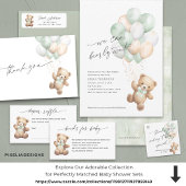 Sage Green Teddybeer We kunnen Barly Wachten Theme Bedankkaart