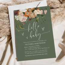 Sage Green Terracotta Herfst Florals Baby shower