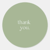 Sage green Thank You, seal, Ronde Sticker (Voorkant)