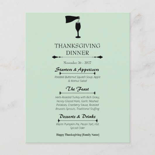 Sage Green Thanksgiving Dinner Event Flyer (Voorkant)