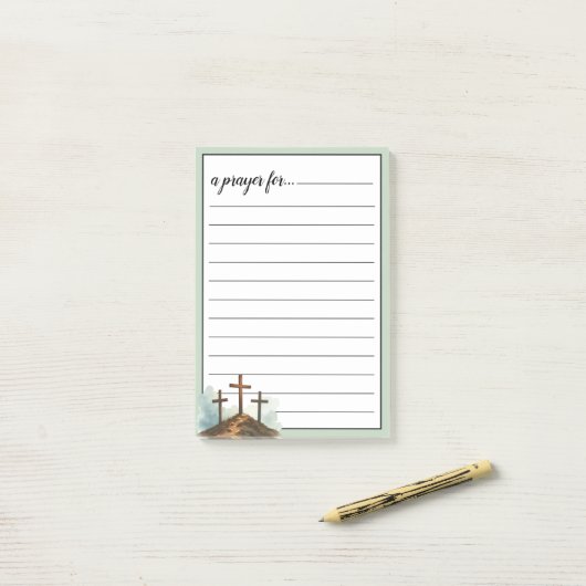 Sage Green Three Crosses War Room Prayer Post-it® Notes (Op bureau)