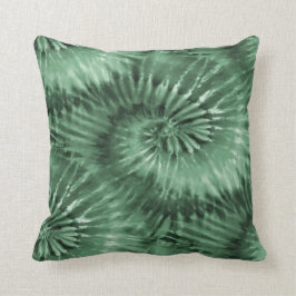 Sage Green Tie Dye Starburst Spiral Retro Kussen