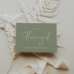 Sage green to my Flower girl trouwdag card Kaart