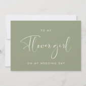 Sage green to my Flower girl trouwdag card Kaart (Voorkant)