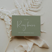 Sage green to my Ring bearer trouwdag card Kaart