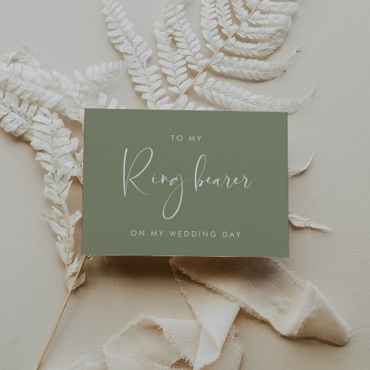 Sage green to my Ring bearer trouwdag card Kaart