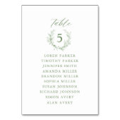 Sage Green Toile Bloemen Trouwstoel Grafiek Kaart (Achterkant)