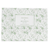 Sage Green Toile Classic Bloemen Huwelijk Groot Cadeauzakje (Achterkant)