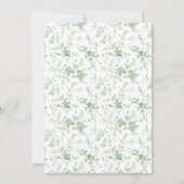 Sage Green Toile Classic Floral Wedding Kaart (Achterkant)