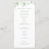 Sage Green Toile Classic Floral Wedding Programmakaart (Achterkant)
